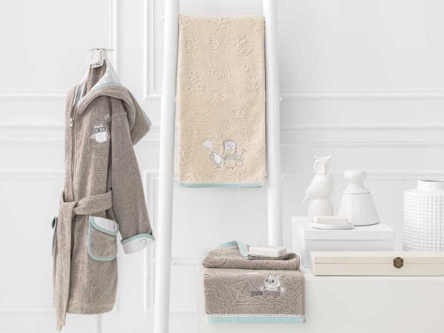 Халат и полотенце «Озорные совы»