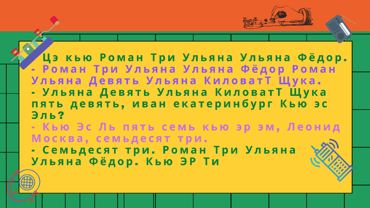 Пример типовой радиолюбительской связи (очень упрощенно)