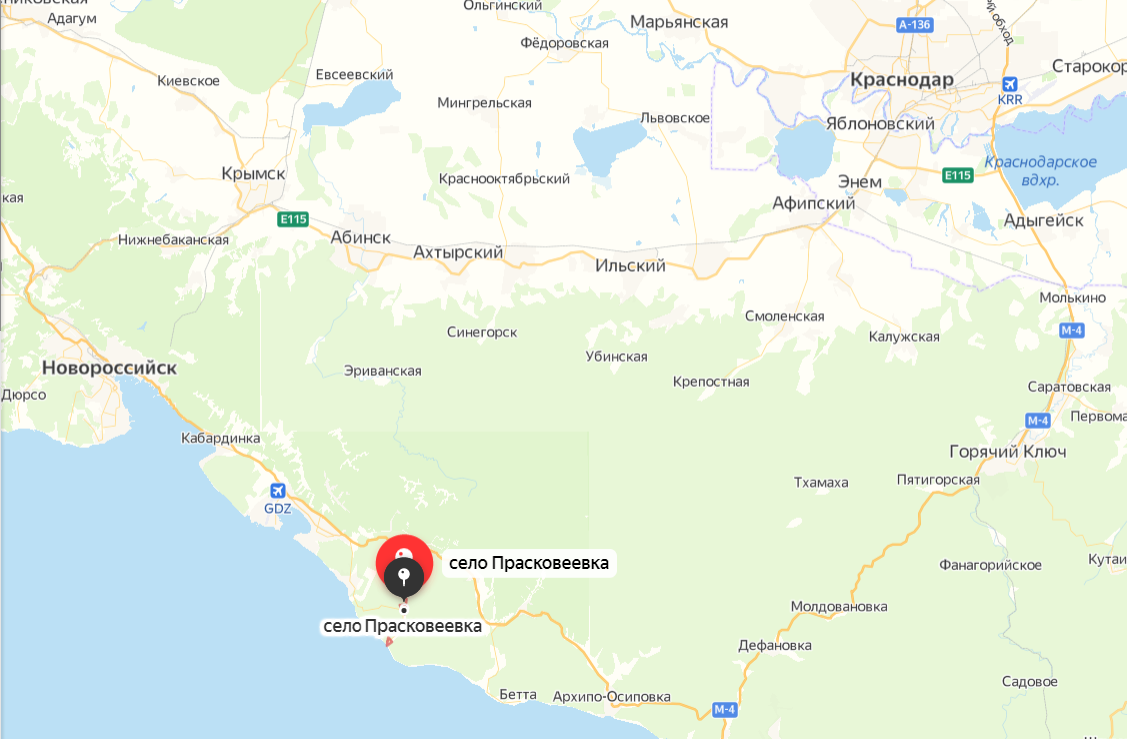 Карта прасковеевка краснодарский край