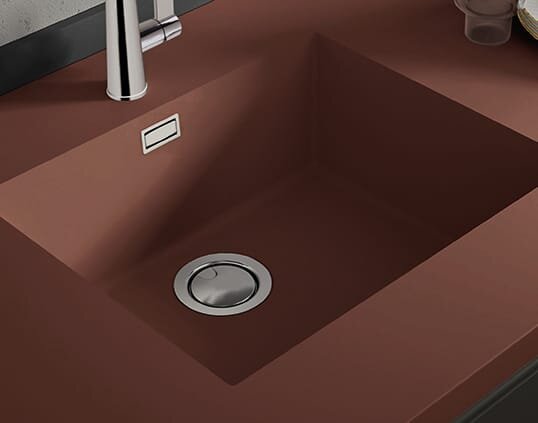 Мойки Феникс интегрированные - яркие в тон столешнице. Картинка с нашего сайта: https://xn--80aaxbibcg2aqgm.xn--p1ai/product-category/mojki/