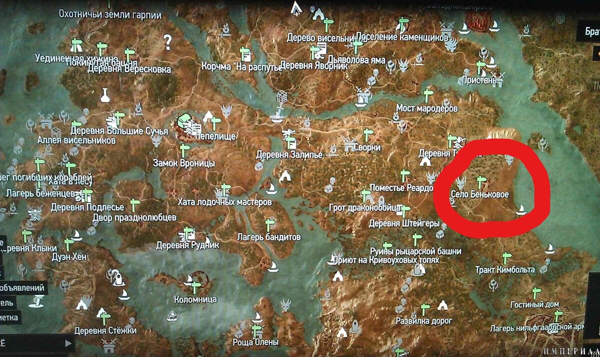 На карте наглядно видно расположение этого села