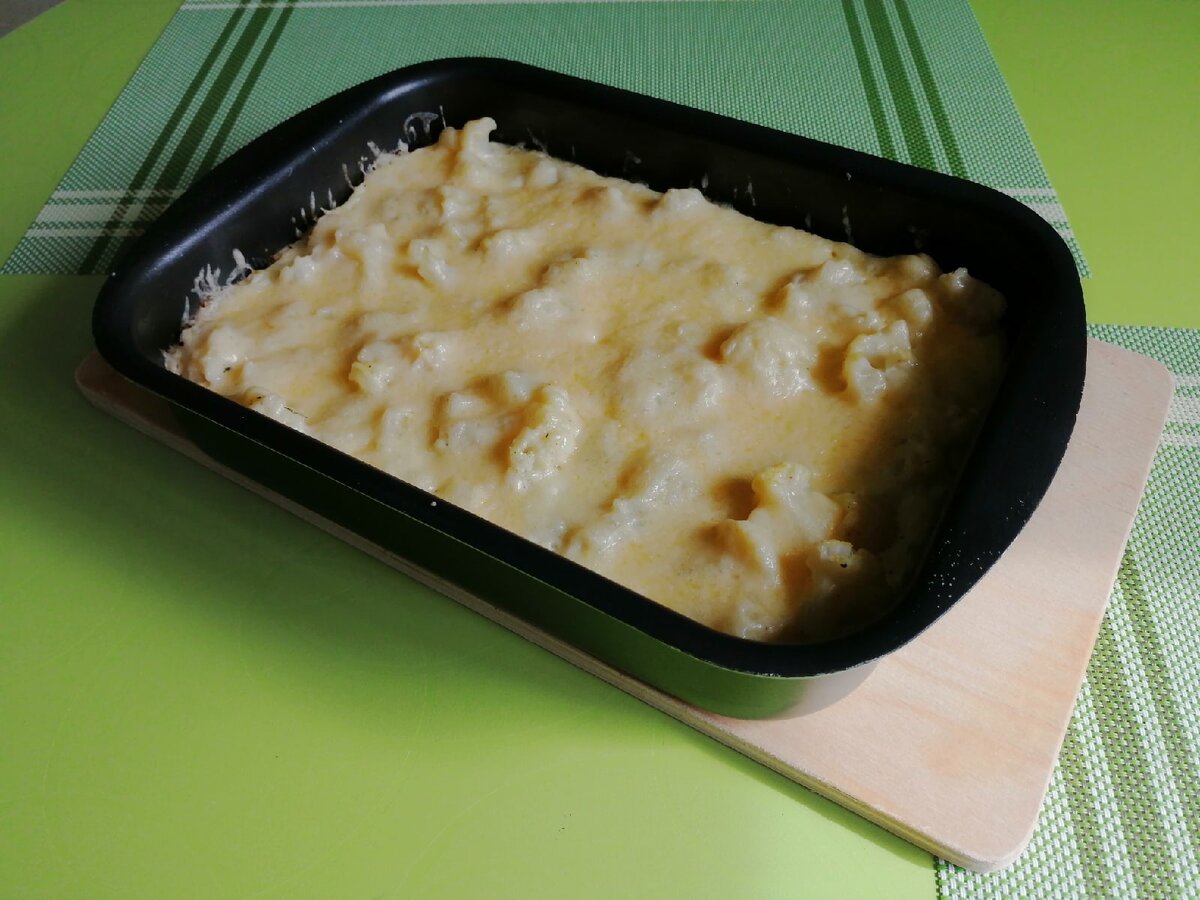 Цветная капуста, запеченная в молоке с яйцом