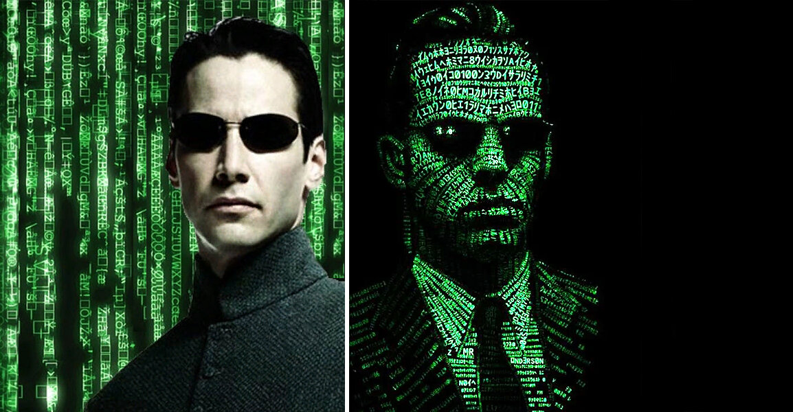 Нео и Агент Смит. Источники i.pinimg.com и greatgamer.ru