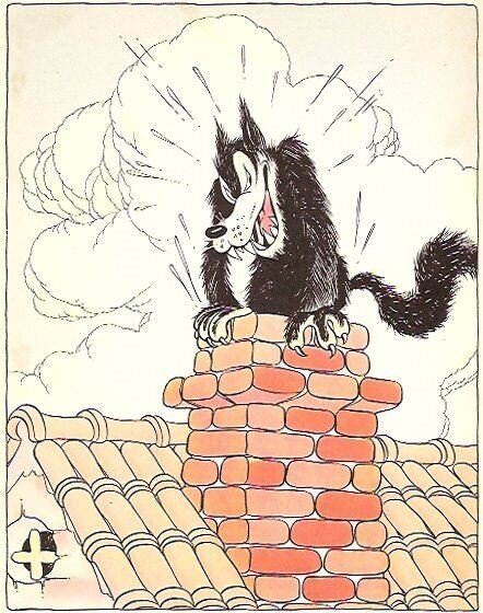 Иллюстрации волка в сказке "Три поросенка"