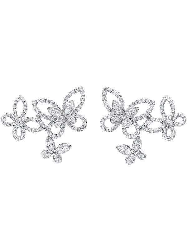 Серьги Graff Butterfly из белого золота с бриллиантами