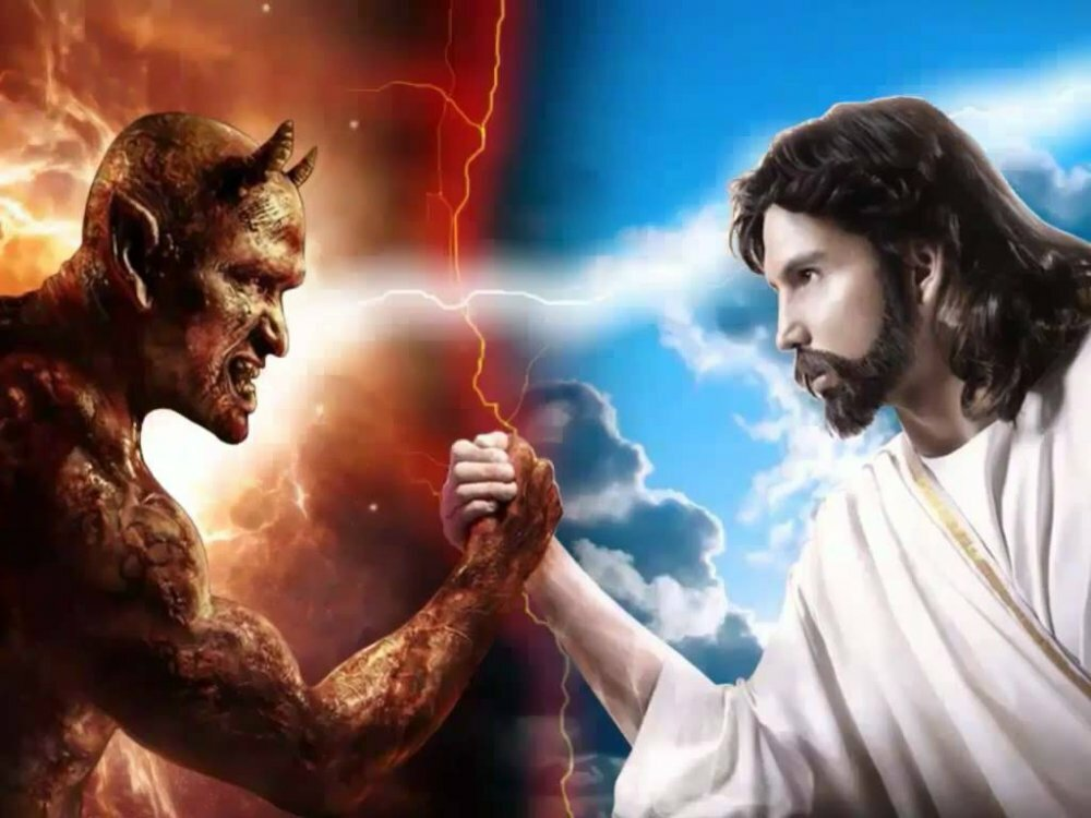 Бог против зла. Бог и дьявол. Борьба Бога и дьявола. Иисус против дьявола. Бог против дьявола.