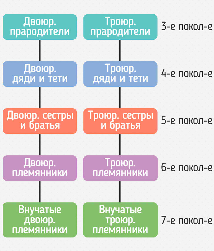 Троюродная сестра как называется