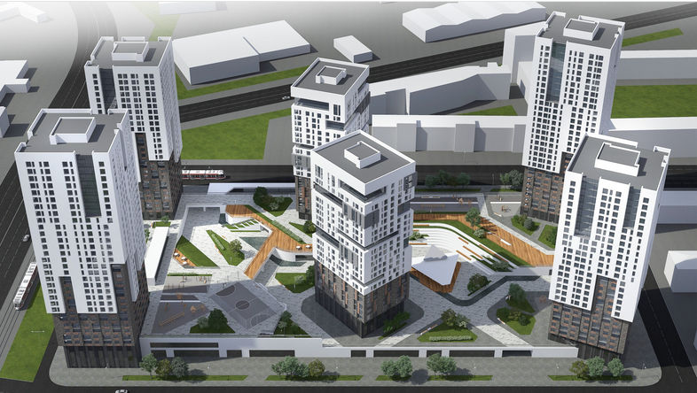 Именно этот вариант застройки будет реализован в квартале, образованном улицами Челюскинцев - Мамина-Сибиряка - Азина - Луначарского