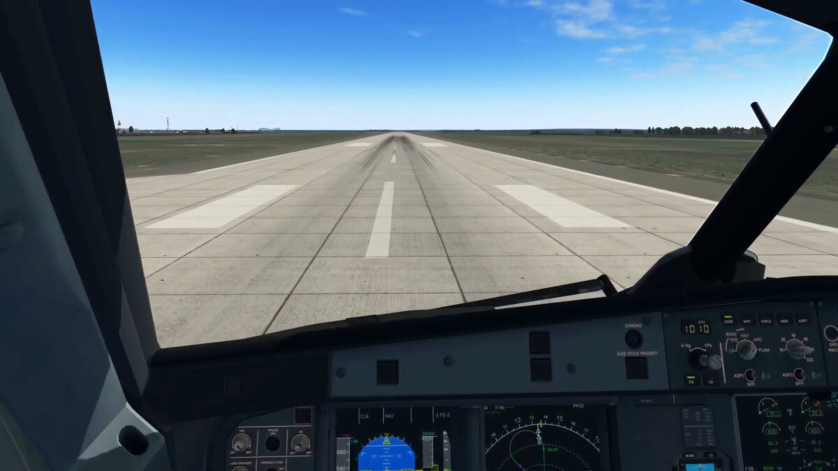 Перед вылетом, на ВПП, аэропорт. Уфа. Скриншот из X-plane 11