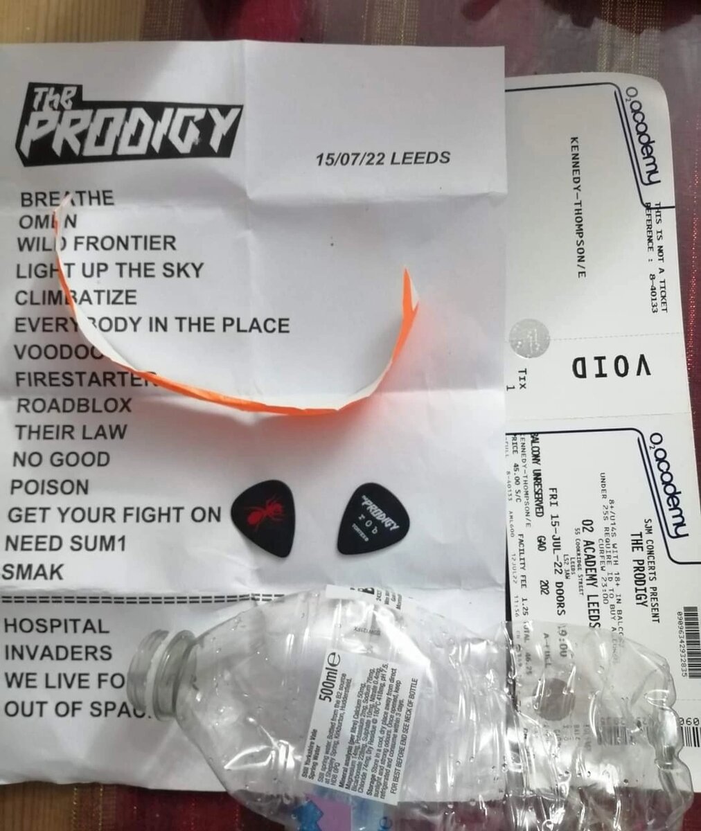 Треклист четвертого концерта The Prodigy в Лидсе. 