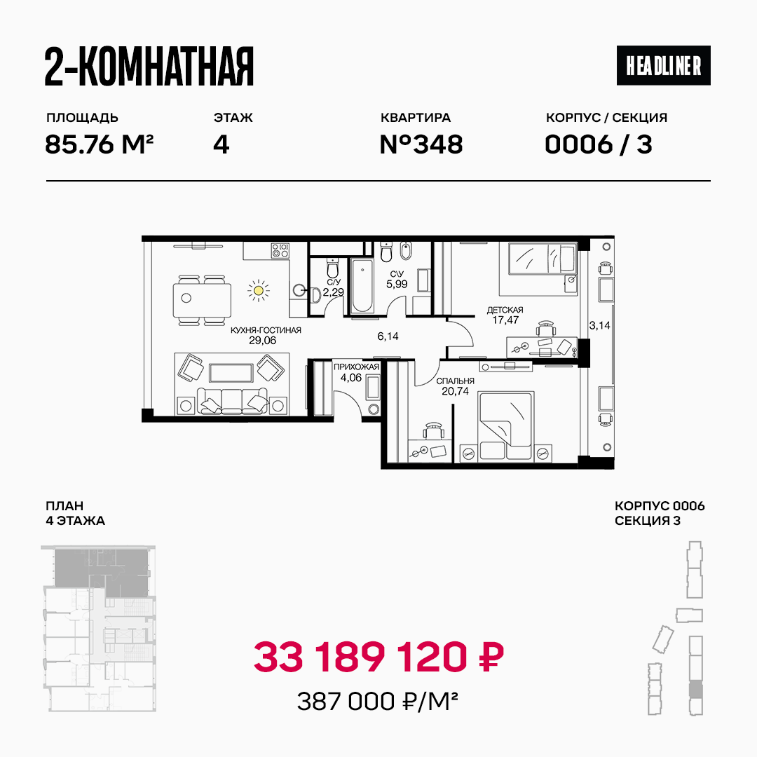 Перед дизайнерами стояла задача разработать дизайн-проект для планировки Headliner 