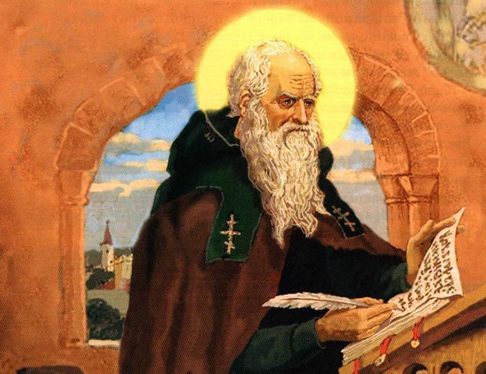 В.Васнецов, “Нестор-летописец” (фрагмент картины), 1885-1896 гг, Фото: muzei-mira.com 