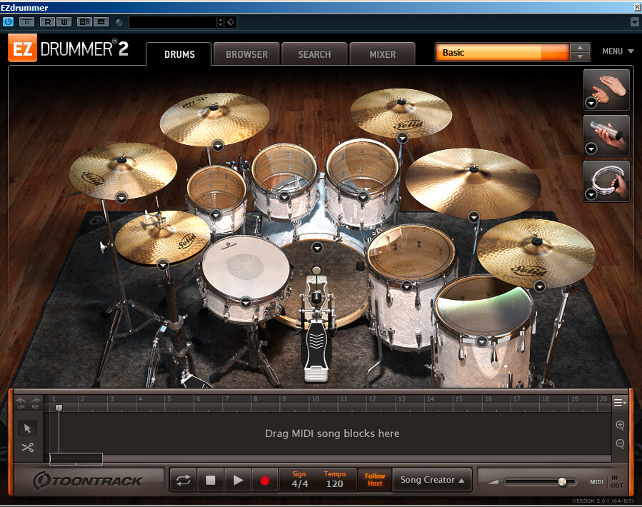 Типичный барабанный семплер EZDrummer 2