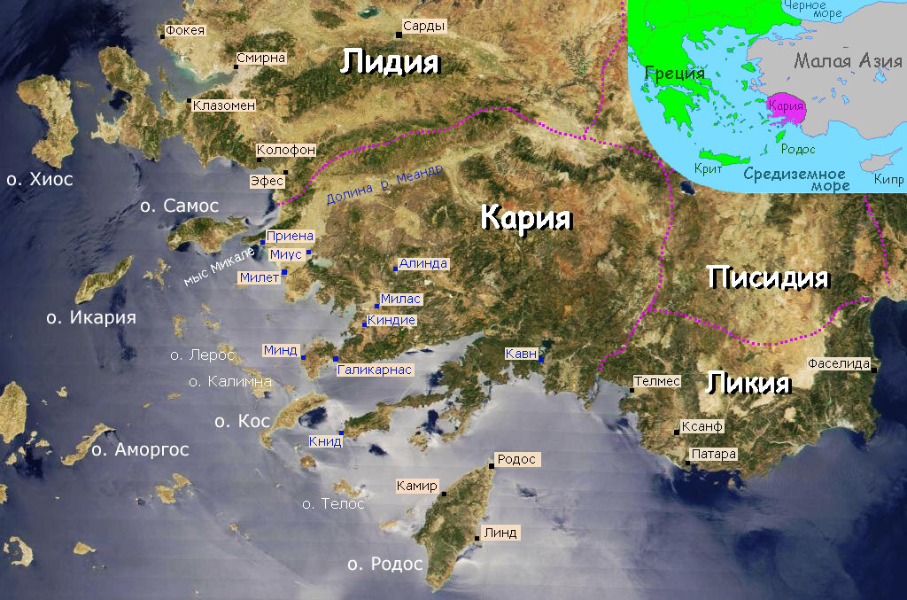 Карта малой азии современная