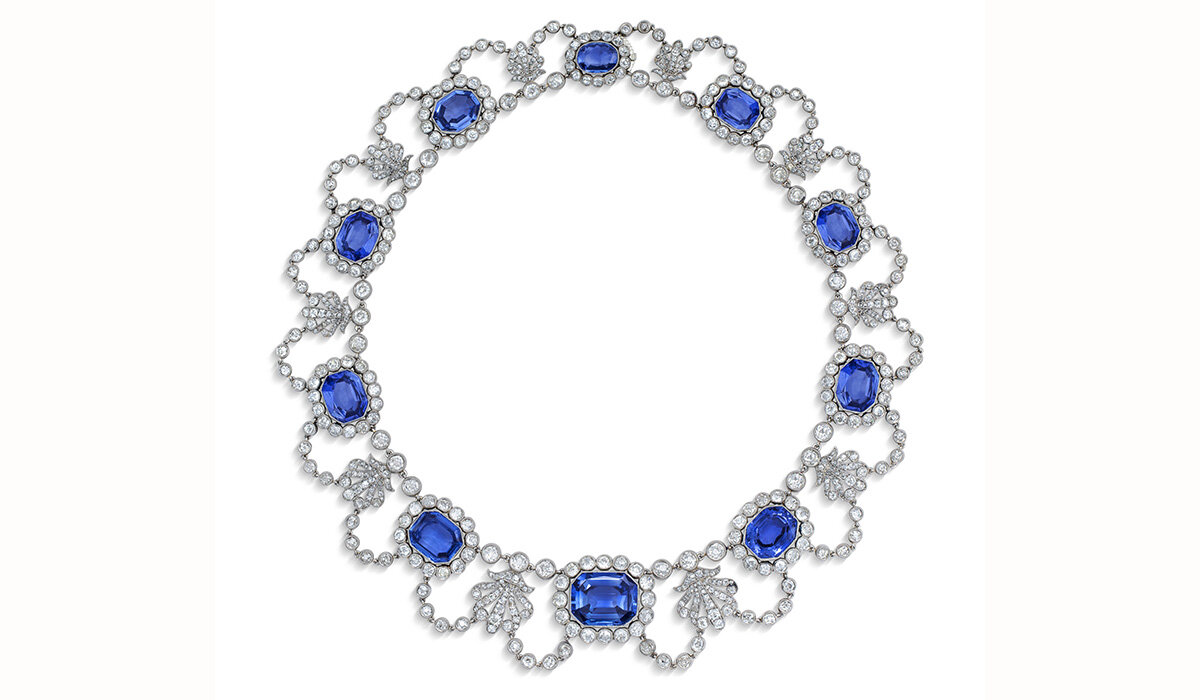 Колье с сапфирами и бриллиантами, принадлежавшее Стефани де Богарне. Фото: Christie’s  
