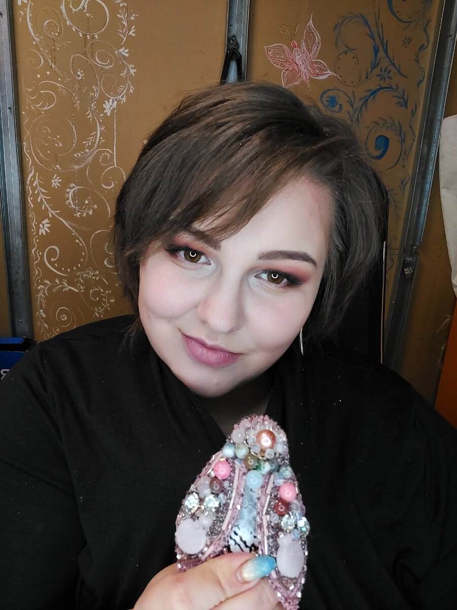 Брошь ручной работы "Мотылек"