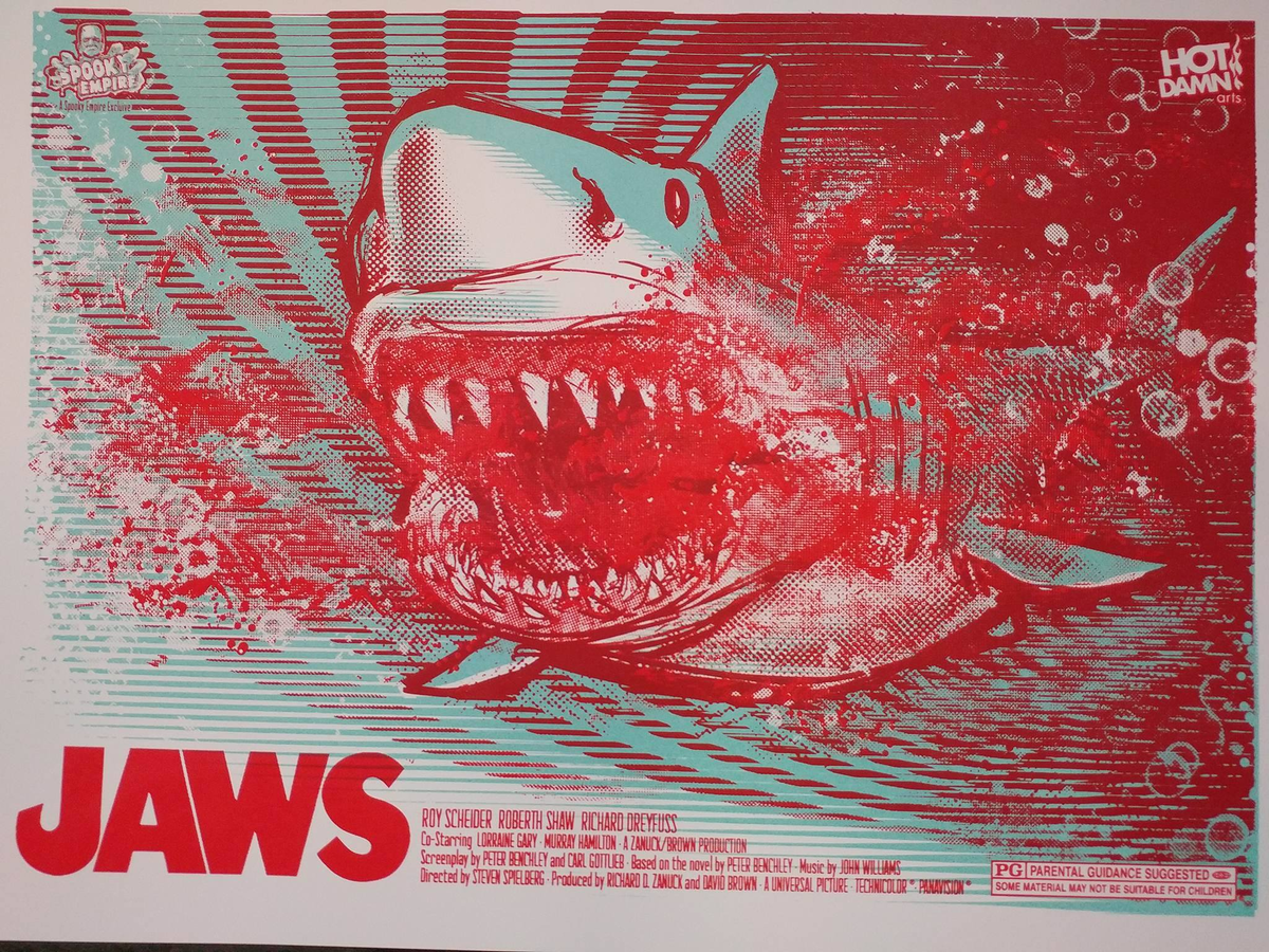 Челюсти. Дальше будут ещё оригинальные афиши и зарисовки. За подборку постеров спасибо сайту https://disgustingmen.com. 