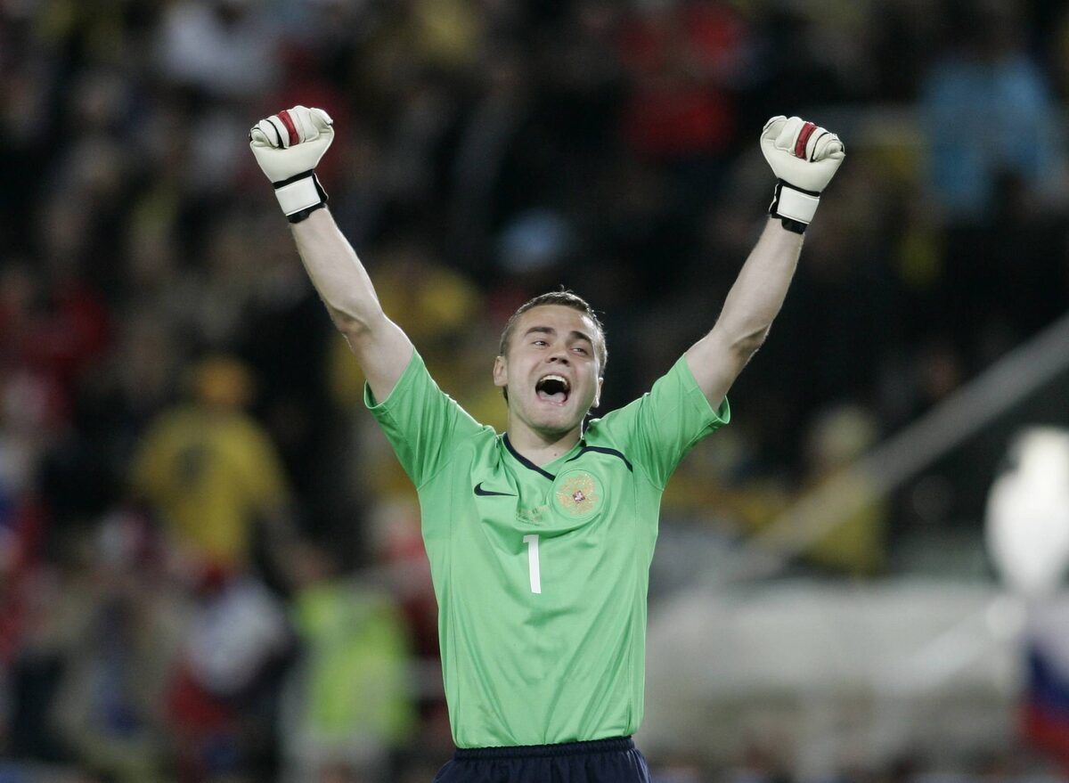 Игорь Акинфеев в составе сборной России 2008.