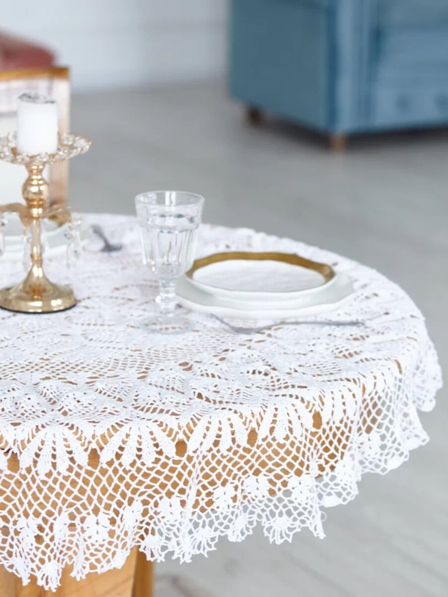 Скатерть на круглый стол из гобелена с тефлоновой пропиткой «Пасхальный декор» Villa Grazia