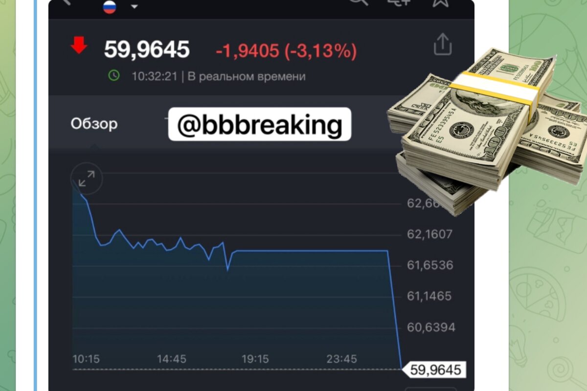 Ещё одна хорошая новость. Скриншот утренний, сейчас доллар 58 😀 
