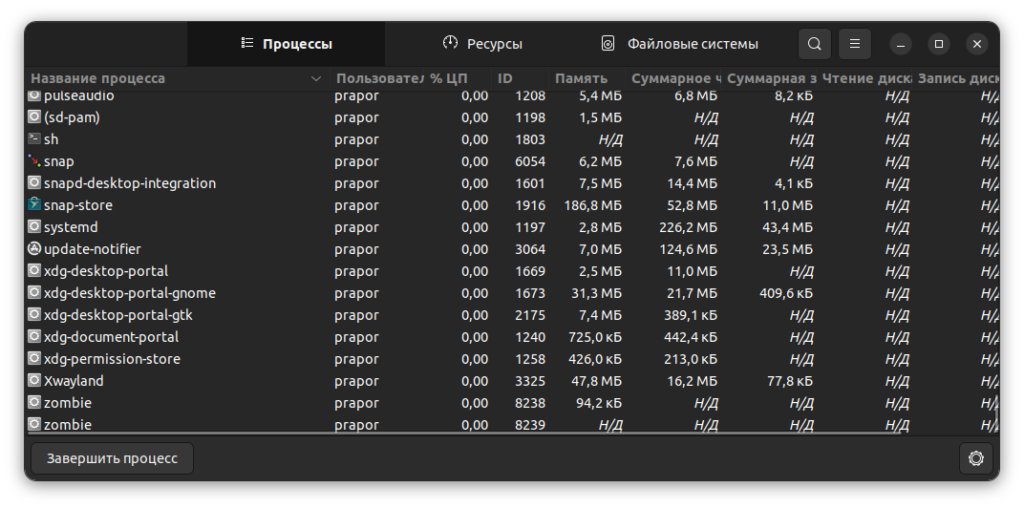 Зомби-процесс в Linux — это процесс, который завершился, но его запись все еще остается в таблице процессов. Это происходит из-за отсутствия связи между родительским и дочерним процессом.-2