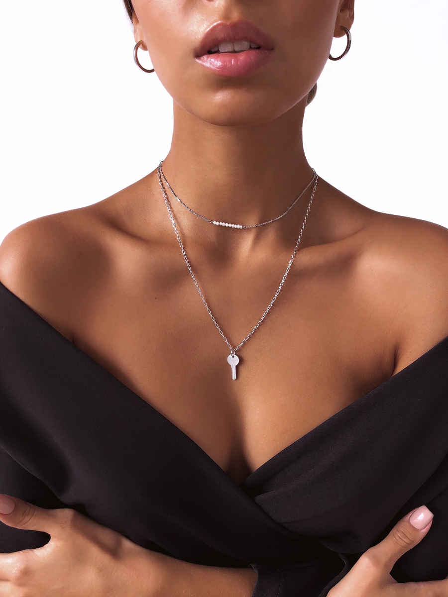 Серебряное колье "Ключик" 