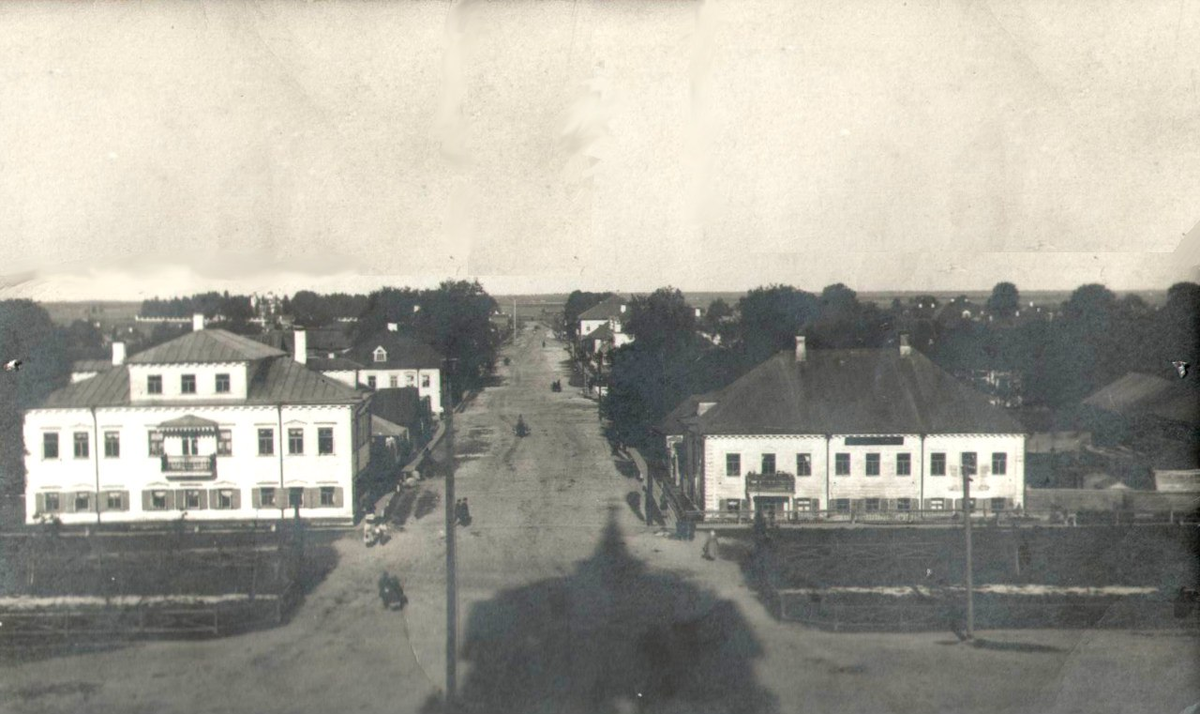 Вид с колокольни на Петербургскую улицу. Фото из интернета.