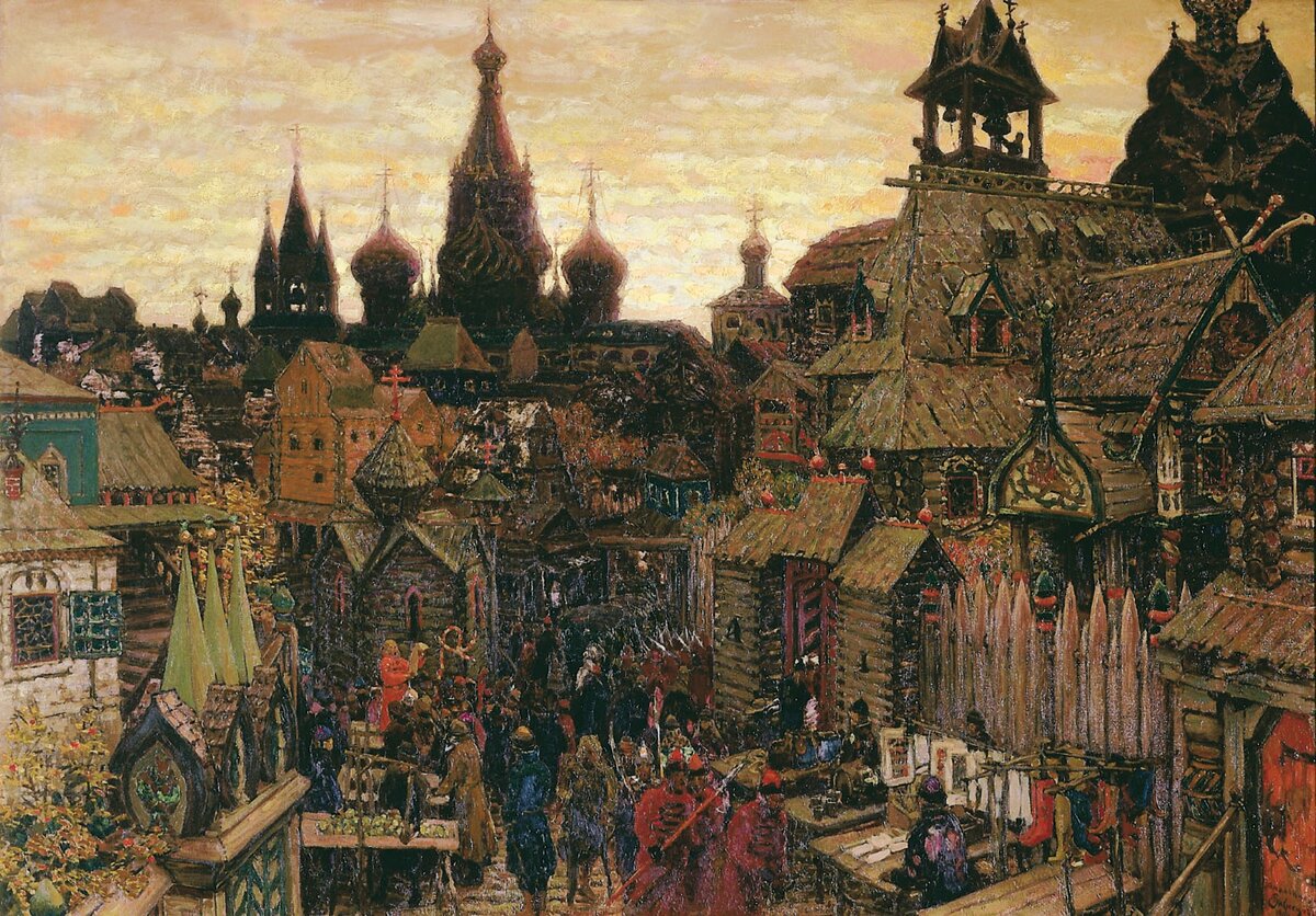 А.М. Васнецов. Улица в Китай-городе. Начало XVII века. Картина 1900 г.