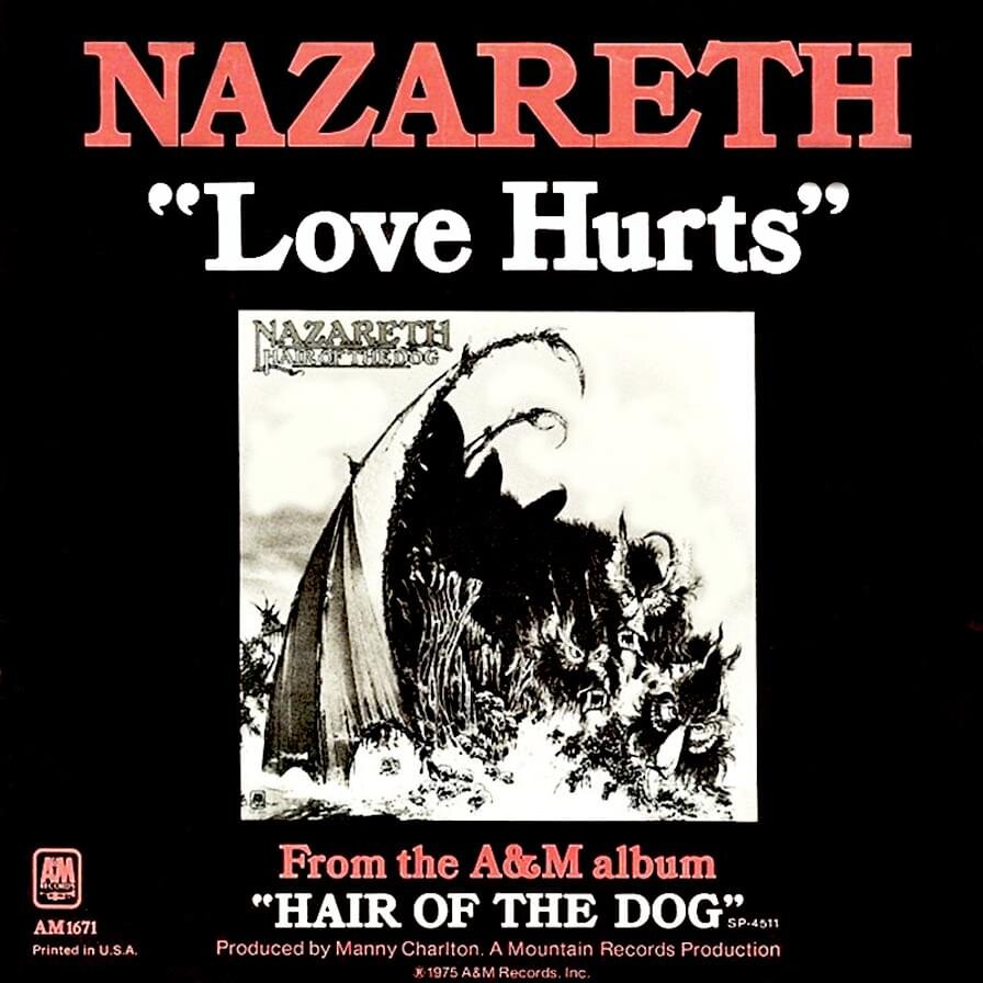 Обложка сингла "Love Hurts" шотландской рок-группы Nazareth