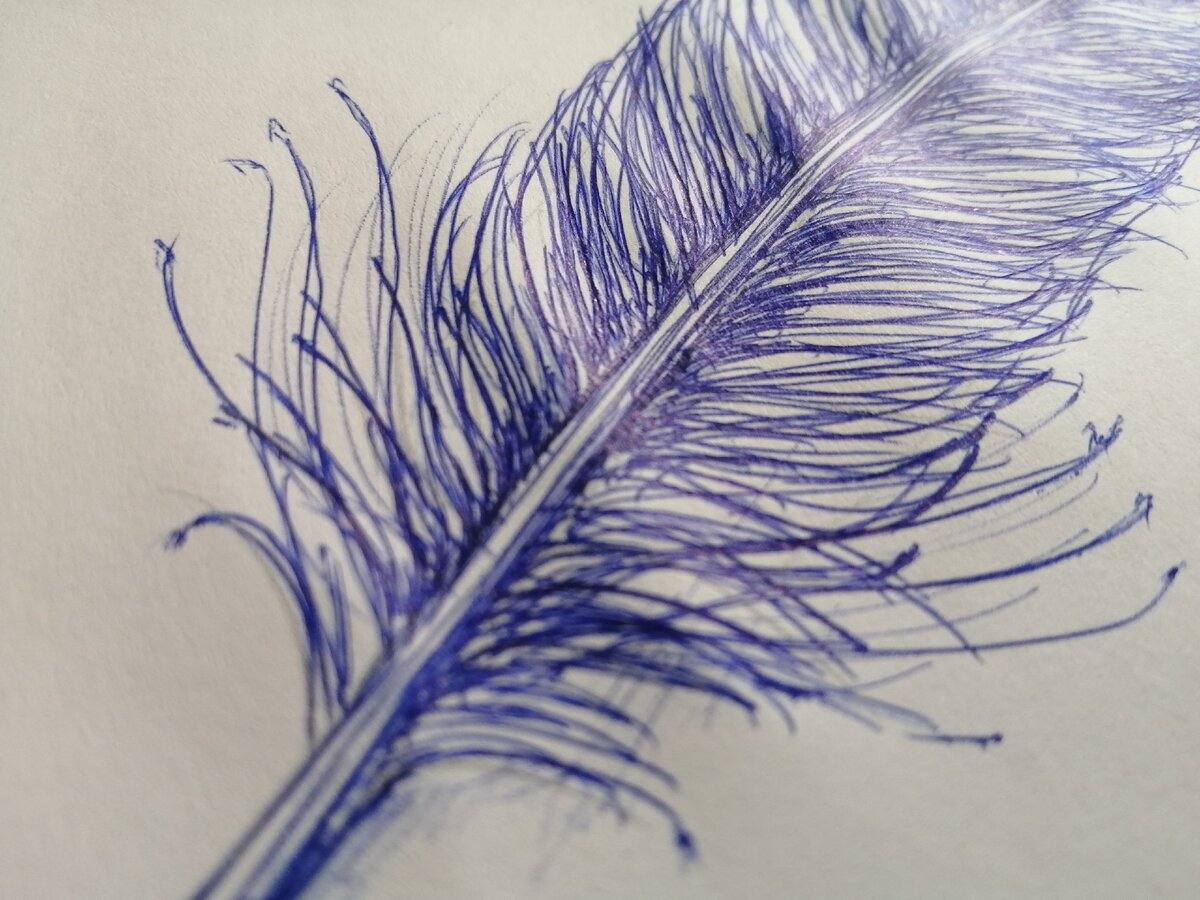 рисование на перьях