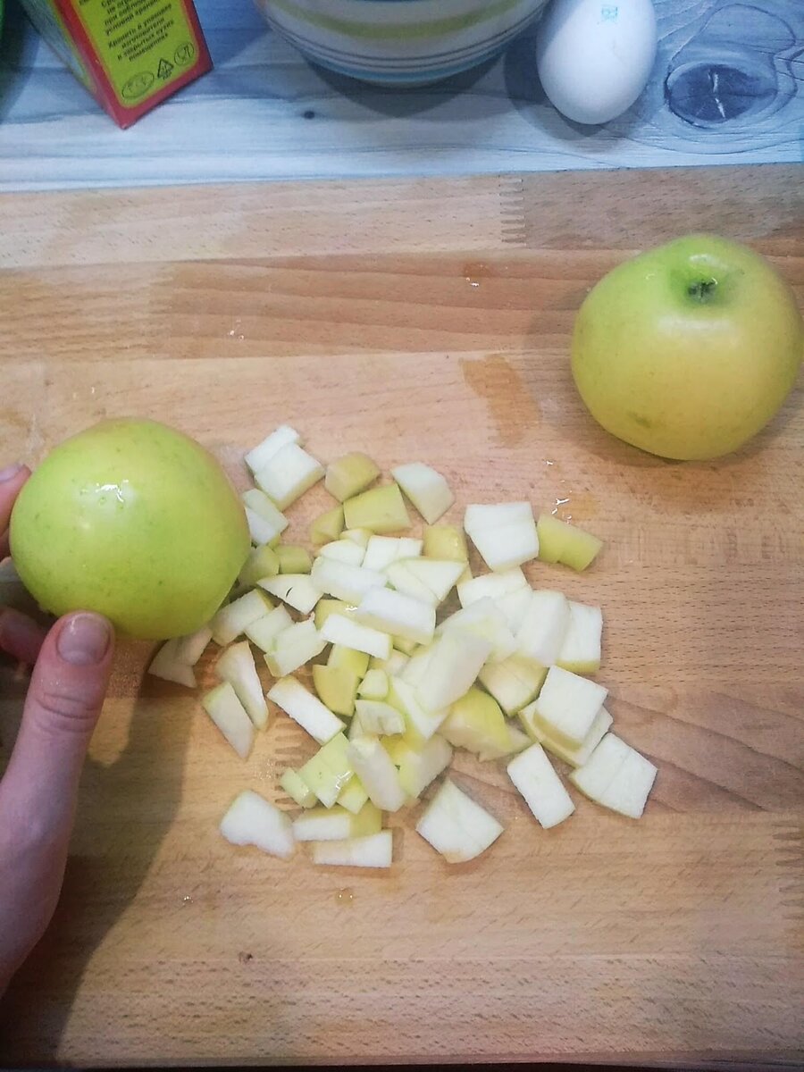 Кусочки яблок не должны быть слишком крупными