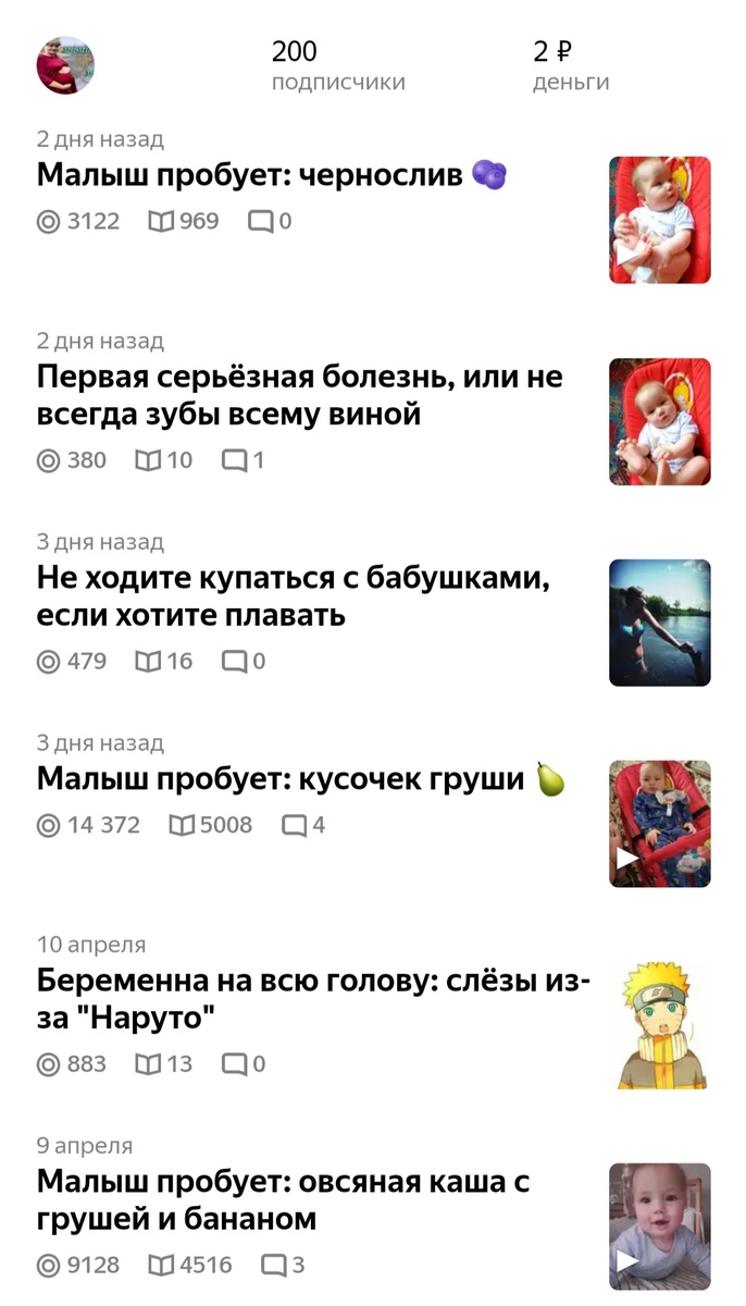 Скрин публикаций