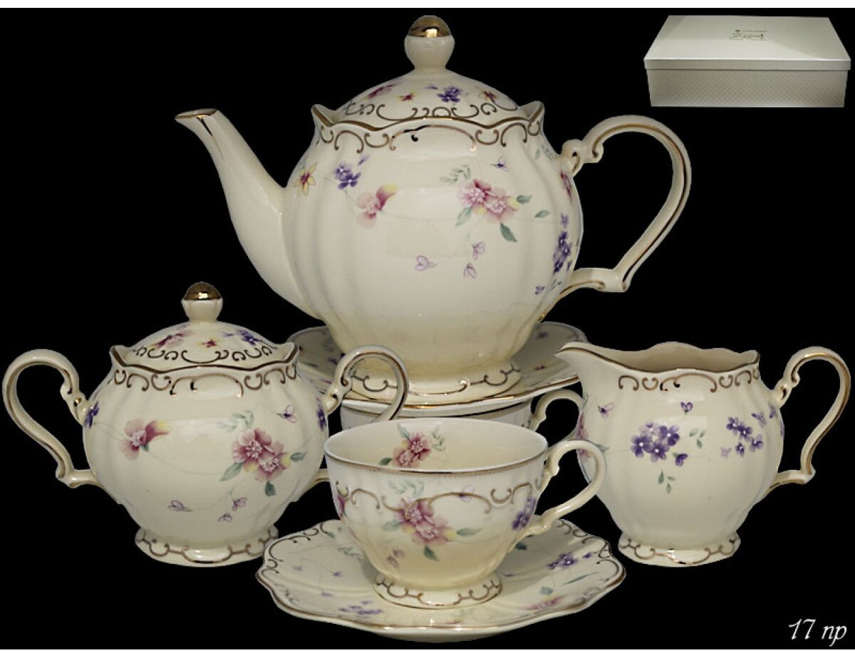 Чайный сервиз на 6 персон 17 предметов Lenardi Адель.     