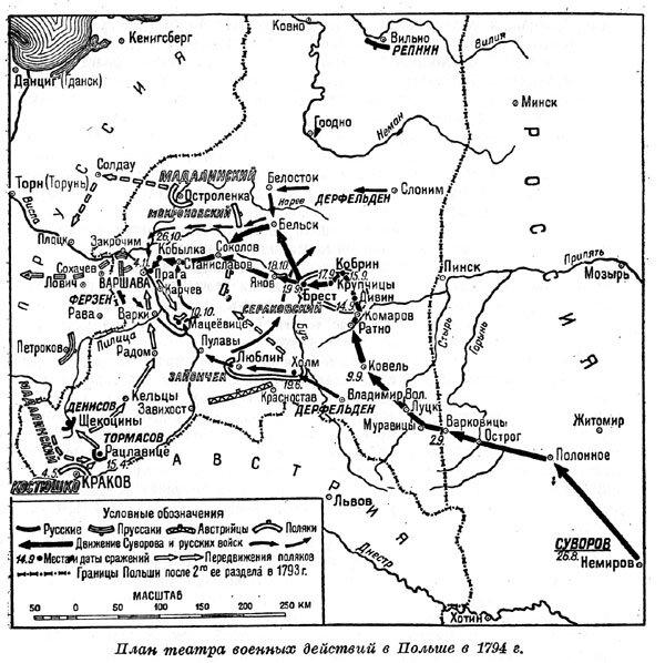 Восстание костюшко мирный договор название. Польский поход Суворова 1794 года карта. Польское восстание 1794 карта. Восстание Костюшко 1794 карта.