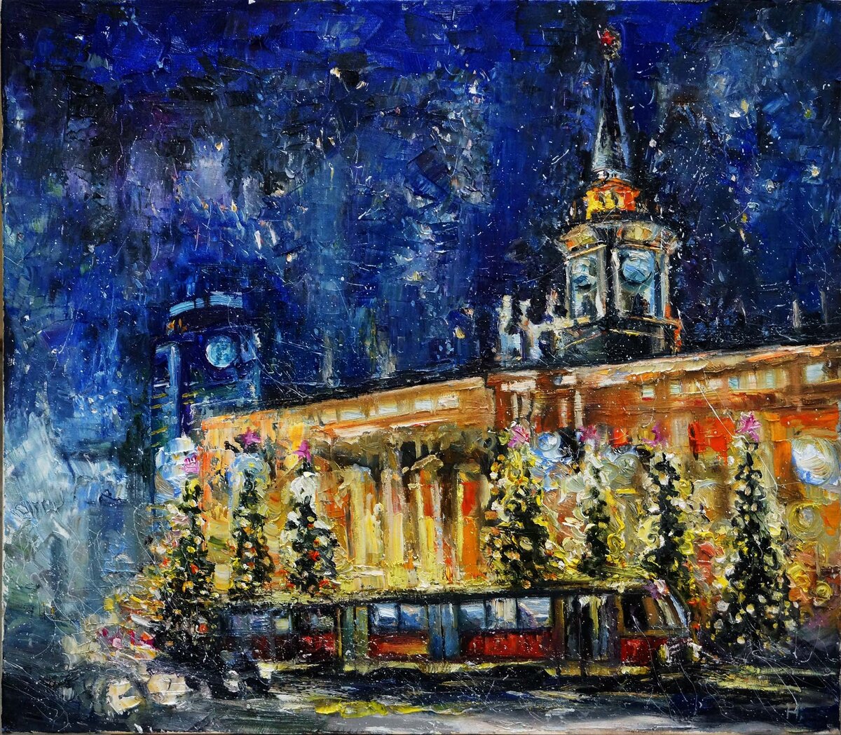 Важенина Надежда Екатеринбург новогодний 70х80 хм 2021 г  