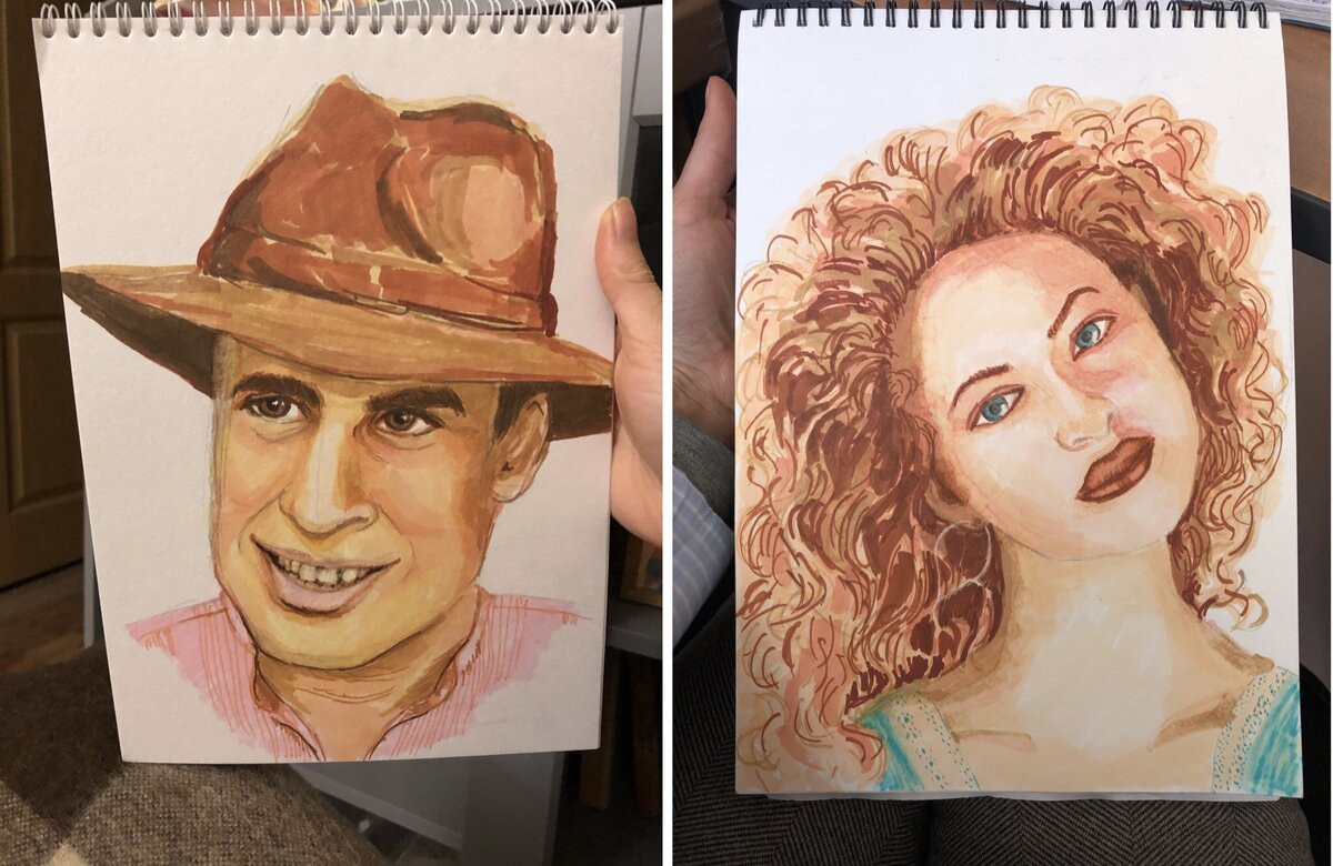 Самый первый портрет практически не похож на оригинал, но я была удивлена возможностями маркеров в плане цвета. Фото автора