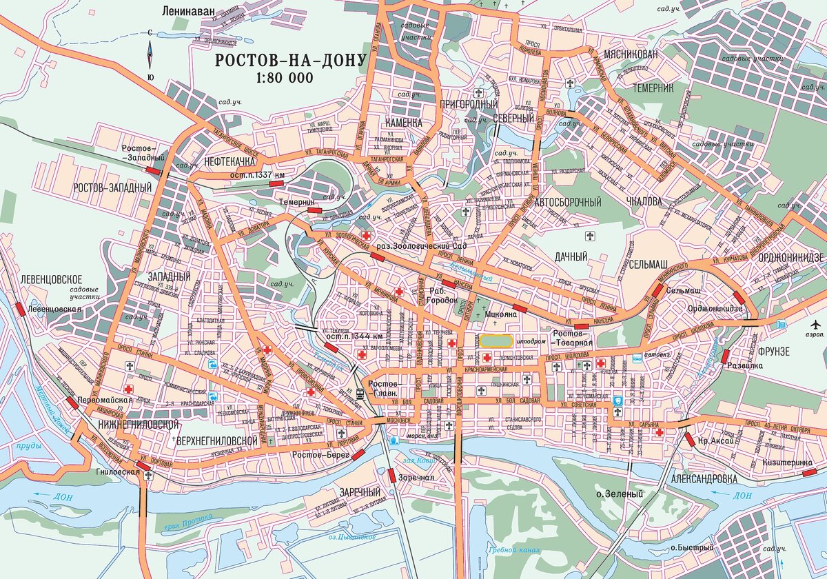 Подробная карта ростова на дону с улицами и номерами домов