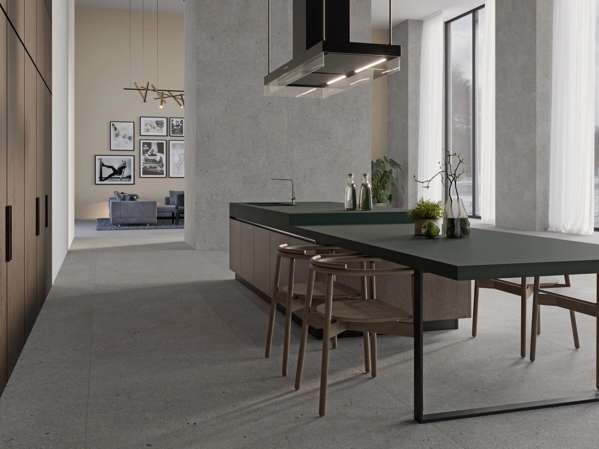 Простота и натуралистичная текстура покрытий для стен и пола