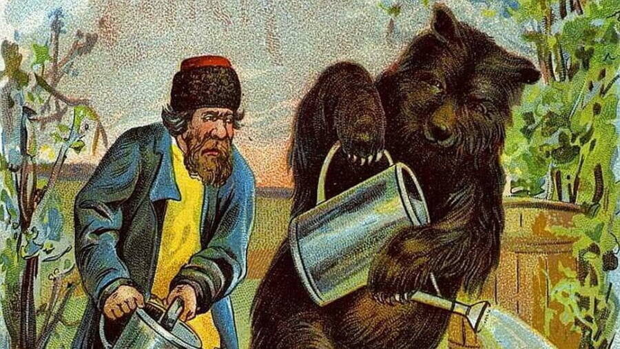Иллюстрация к сказке «Мужик и медведь». Источник: slavclub.ru