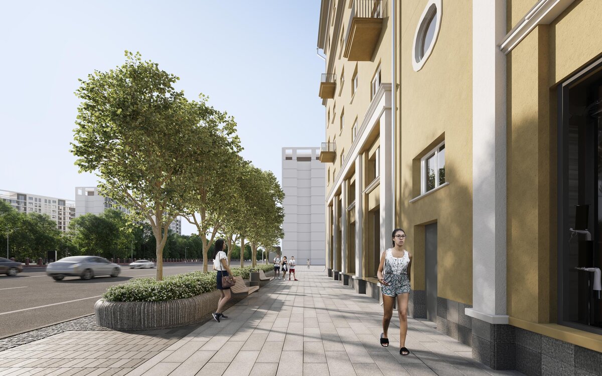 Проект благоустройства тротуара Ленинского проспекта. Источник – Sobyanin.ru