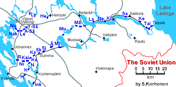 Вот одна из схем, где нанесены все узлы обороны основной и тыловой оборонительных полос.