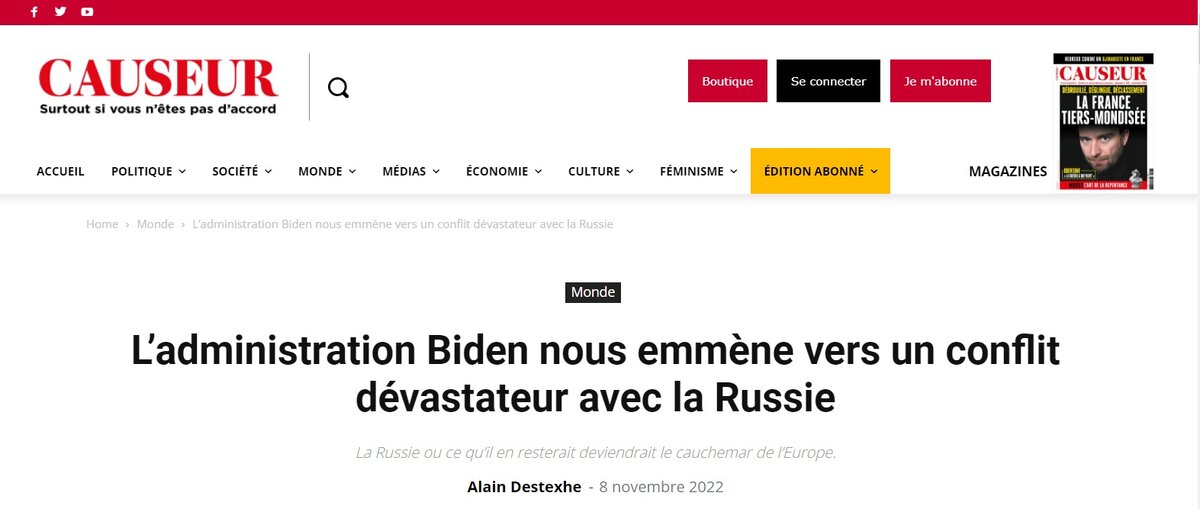 Статья в издании Causeur. Ссылка в конце текста. 
