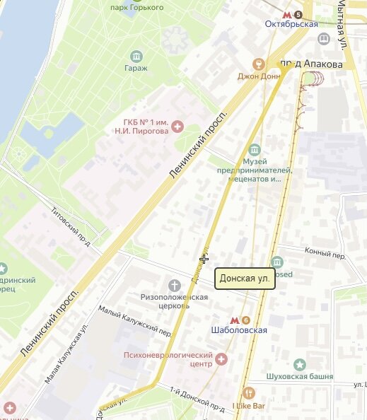 1-я часть маршрута до 1-го Донского проезда 