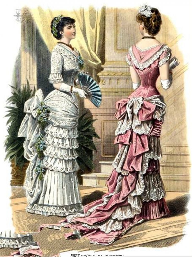 Вечерние или бальные платья, 1882 год.