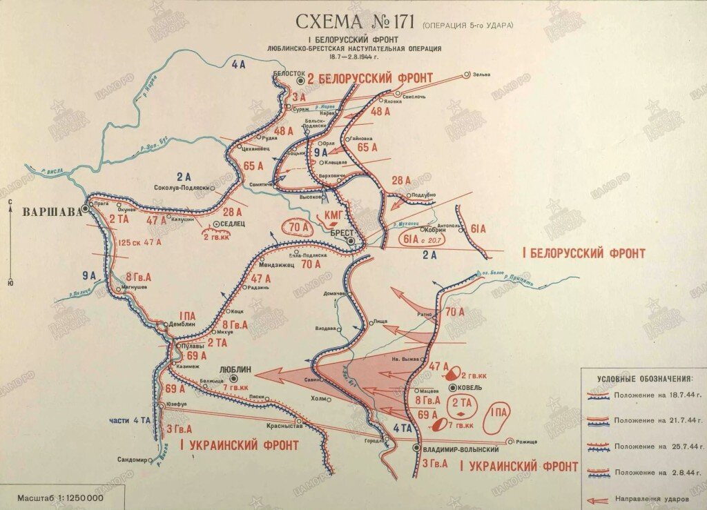 Освобождение варшавы карта