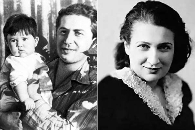 Слева- Яков с дочкой. Справа- Юдифь Мельцер.