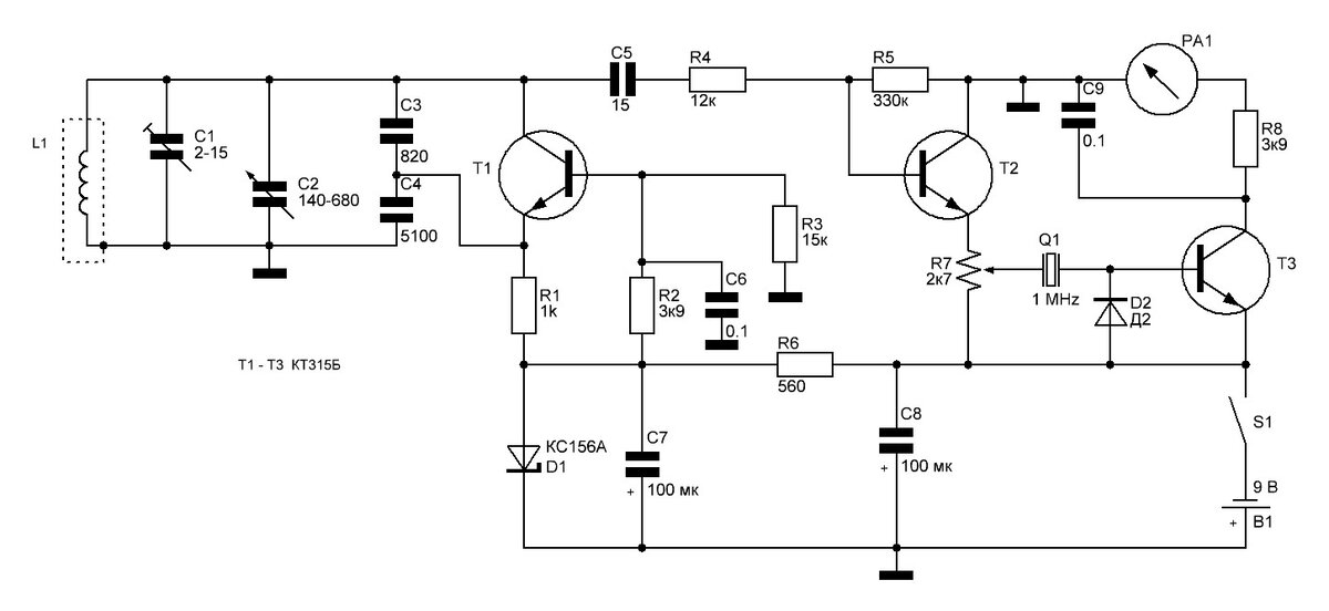 Схема металлодетектора FM