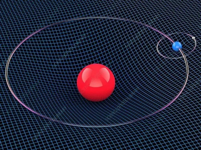 Искривление пространства-времени вокруг массивных объектов, как это объясняется в общей теории относительности Эйнштейна. 