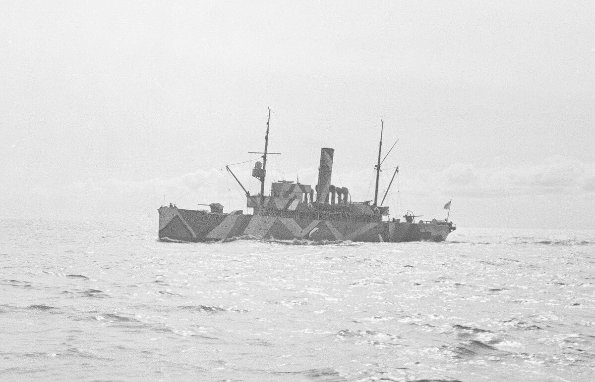 Минный заградитель "Лоухи" в защитной раскраске