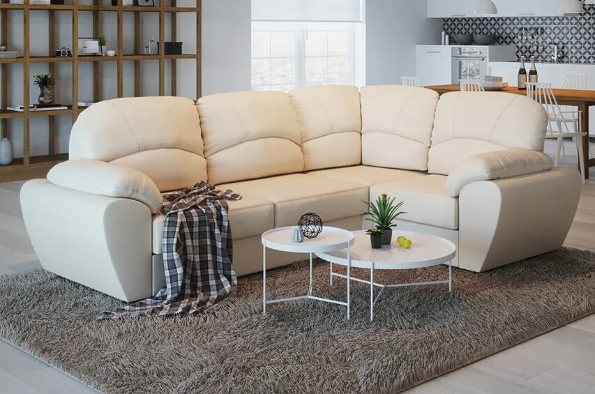 Угловой кожаный диван Эвита в интернет-магазине Homeme